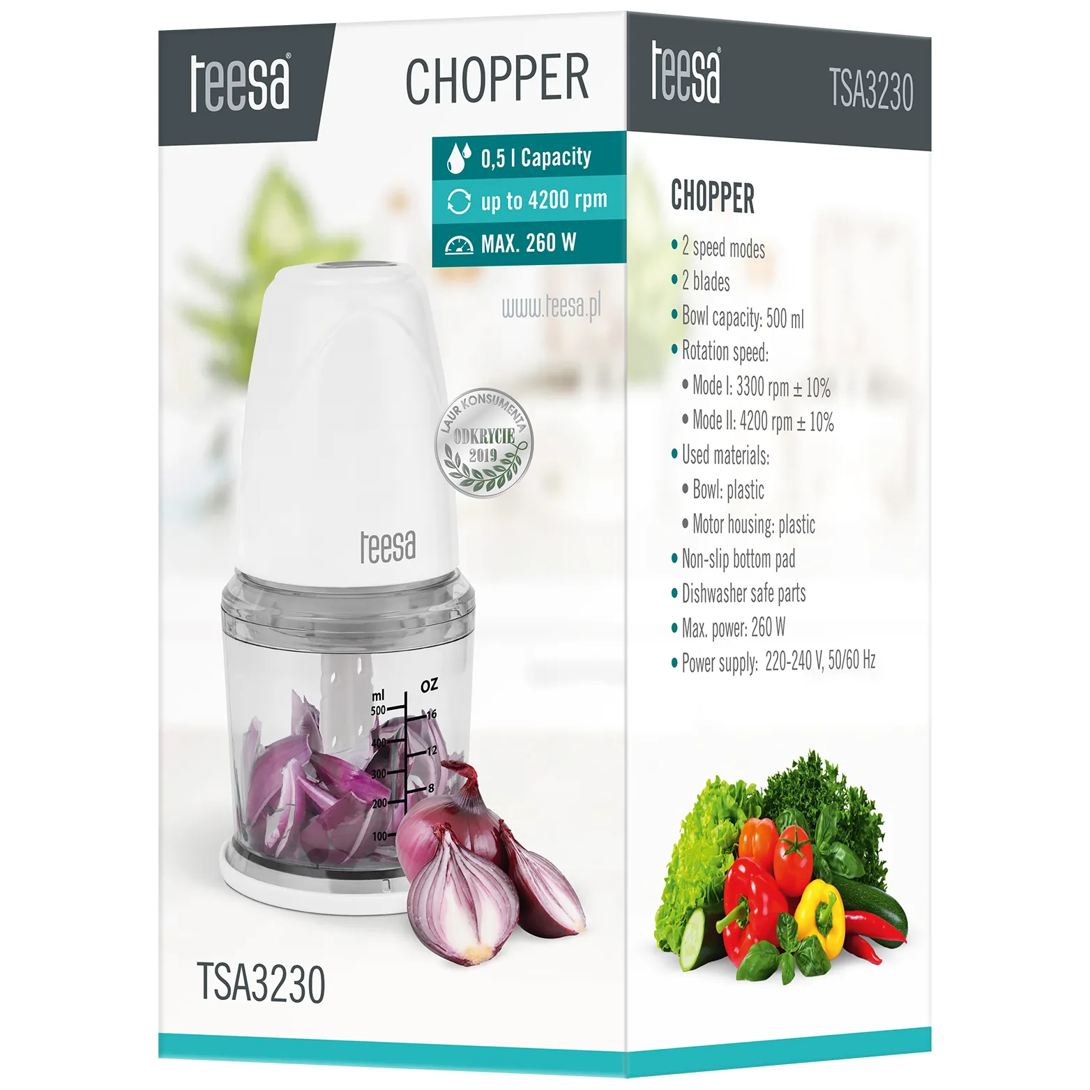Mini rozdrabniacz z pojemnikiem 500ml 260W - obrazek 5