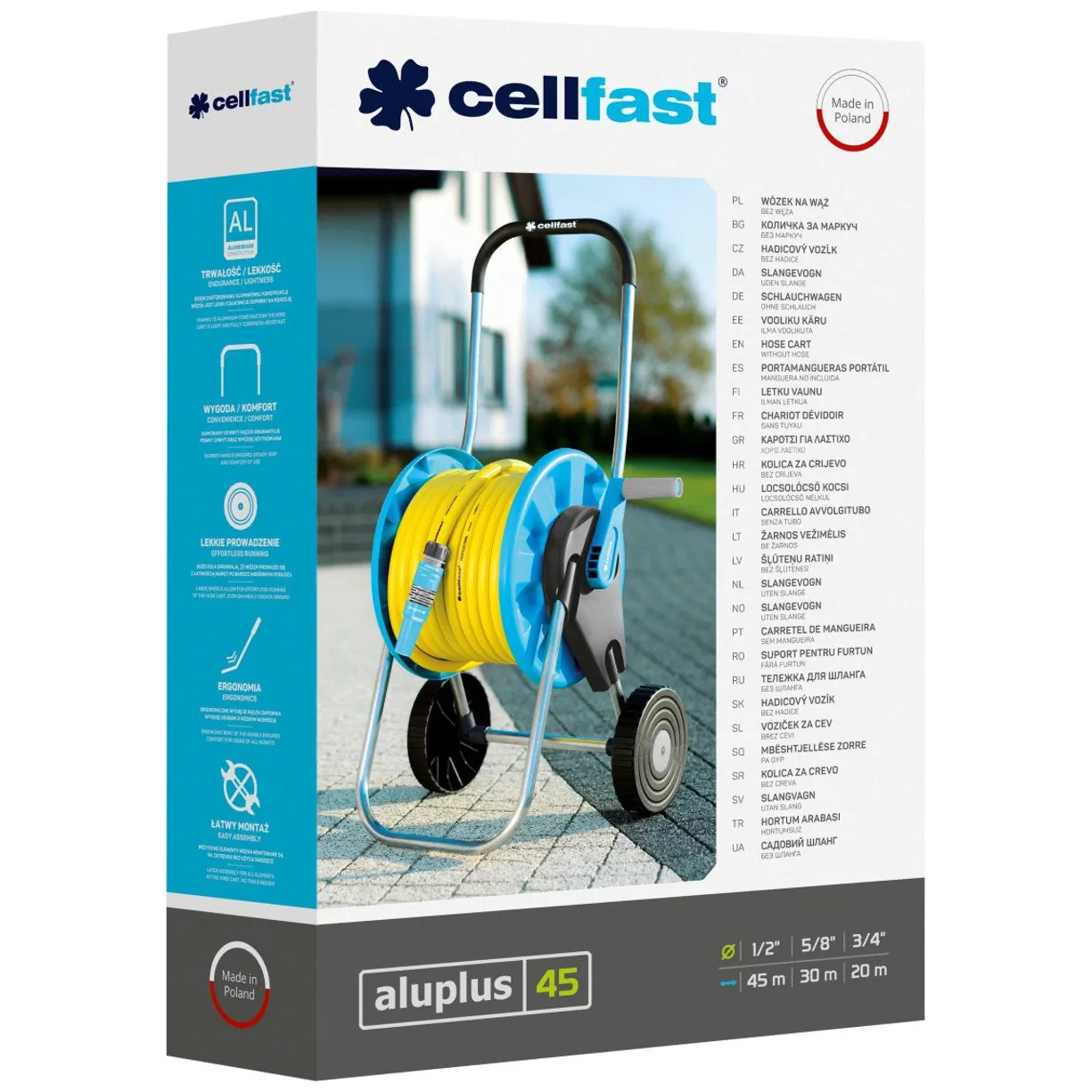 Wózek na wąż Cellfast Aluplus 1/2" 45m - obrazek 3