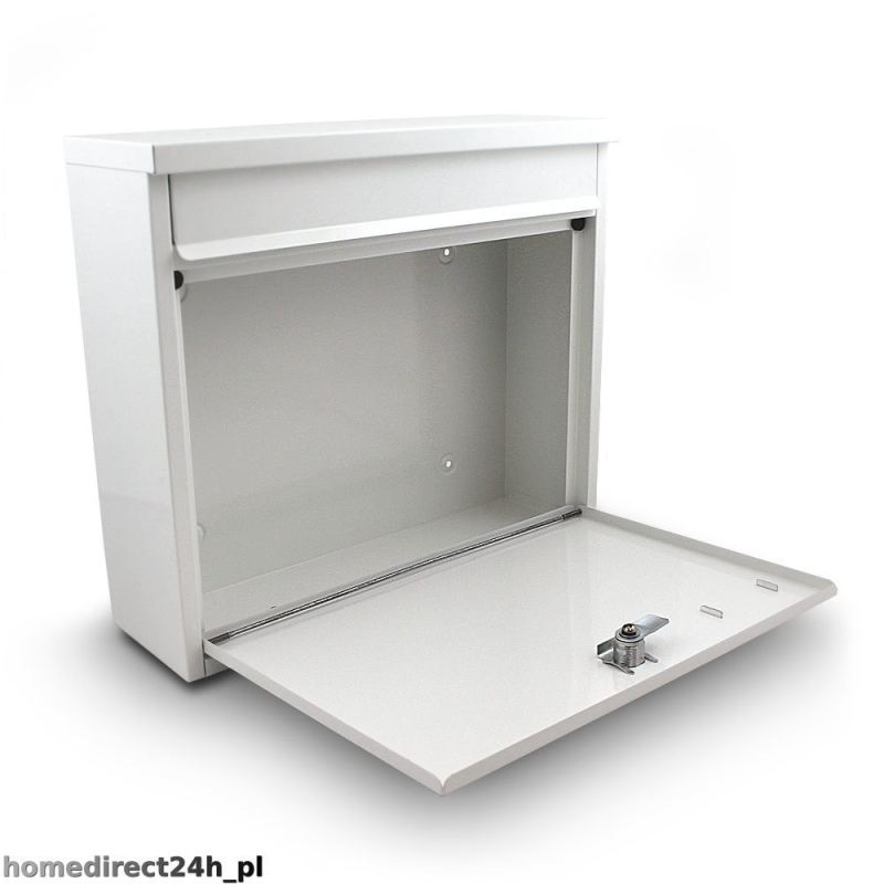 Biała skrzynka na listy metalowa 360x320 mm montaż zewnętrzny Bituxx - obrazek 2