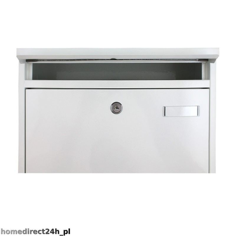 Biała skrzynka na listy metalowa 360x320 mm montaż zewnętrzny Bituxx - obrazek 4