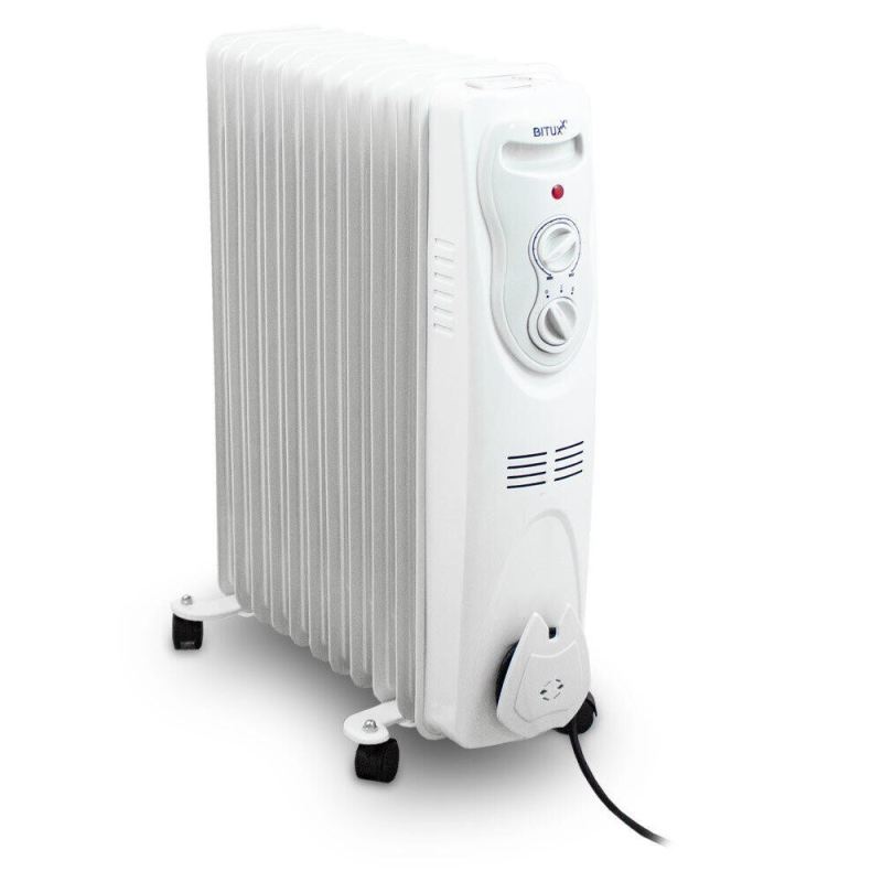 BITUXX Elektryczny grzejnik olejowy 2500 W 11 żeber biały - obrazek 8