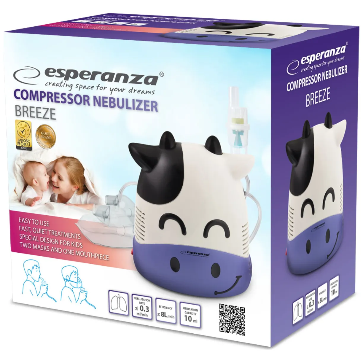 ECN001 Esperanza inhalator/nebulizator kompresorowy breeze - obrazek 3