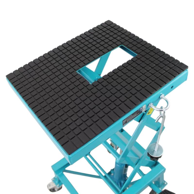 Podnośnik Motocyklowy Nożycowy Mobilny Gumowa Platforma 135kg Hydrauliczny - obrazek 6