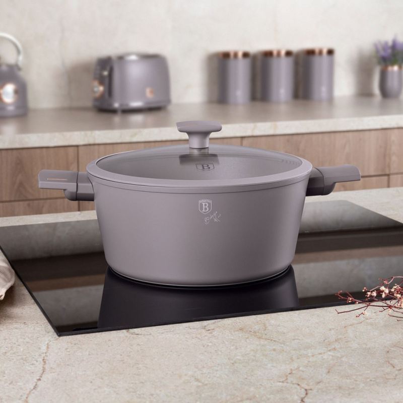 GARNEK TYTANOWY Z POKRYWĄ 30cm BERLINGER HAUS BH-8103 TAUPE - obrazek 2