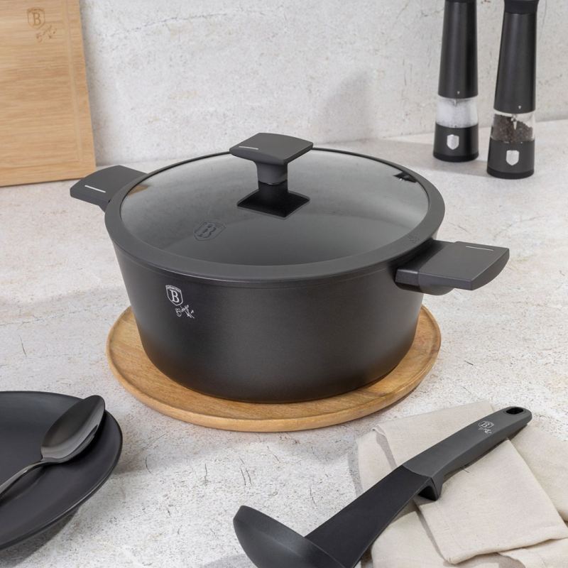 GARNEK TYTANOWY Z POKRYWĄ 30cm BERLINGER HAUS BH-8133 ANTRACIT - obrazek 2