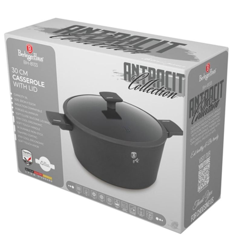 GARNEK TYTANOWY Z POKRYWĄ 30cm BERLINGER HAUS BH-8133 ANTRACIT - obrazek 13