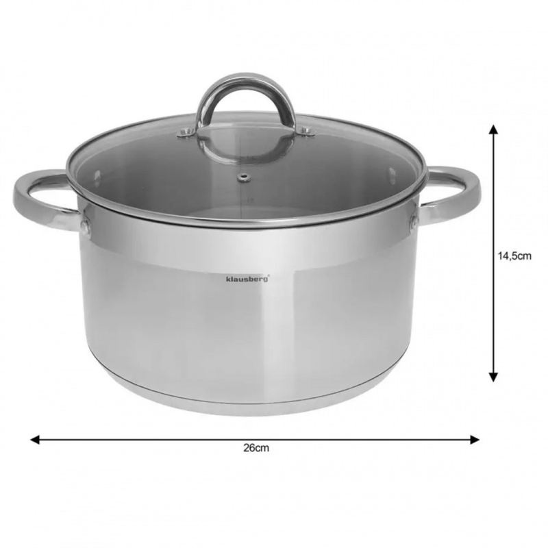 GARNEK Z POKRYWĄ 26cm KLAUSBERG KB-7127 7,5L - obrazek 2