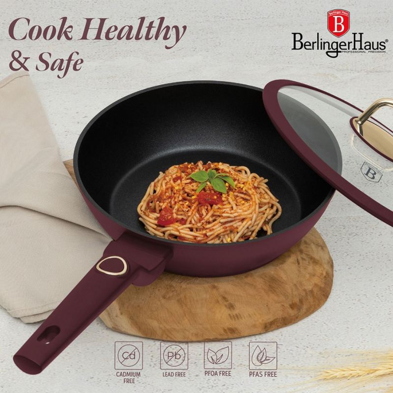 GŁĘBOKA PATELNIA TYTANOWA 24cm BERLINGER HAUS BH-8032 LEONARDO - obrazek 4