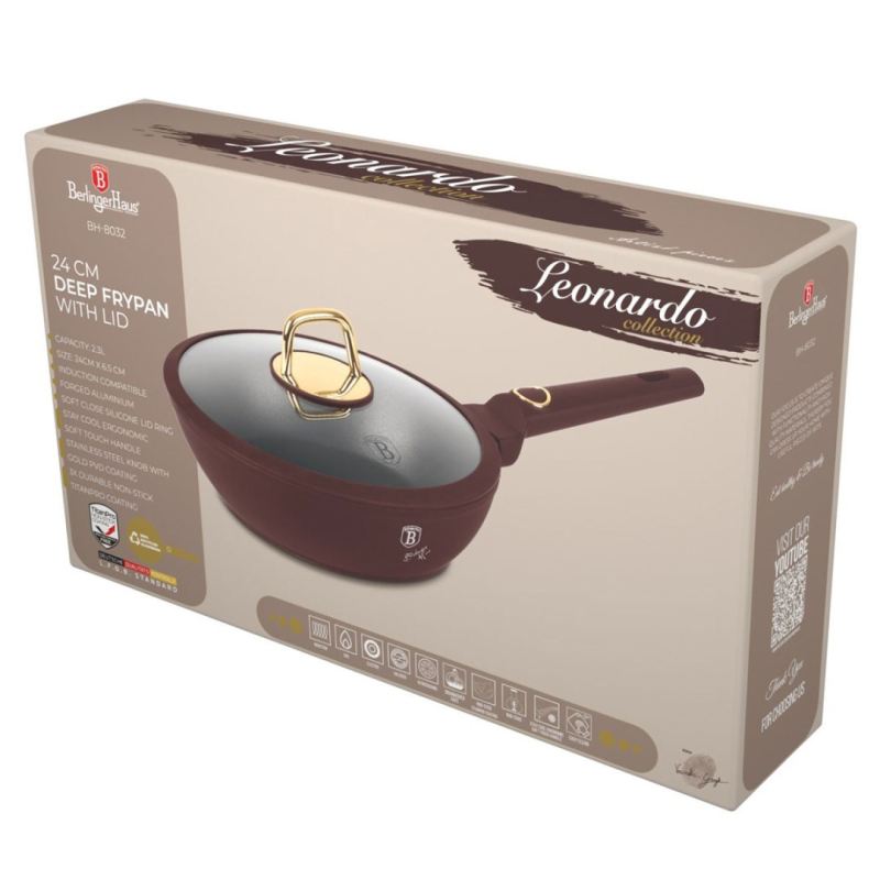 GŁĘBOKA PATELNIA TYTANOWA 24cm BERLINGER HAUS BH-8032 LEONARDO - obrazek 7