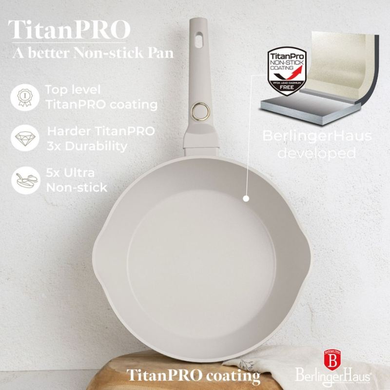 GŁĘBOKA PATELNIA TYTANOWA 28cm BERLINGER HAUS BH-8061 SAHARA - obrazek 8