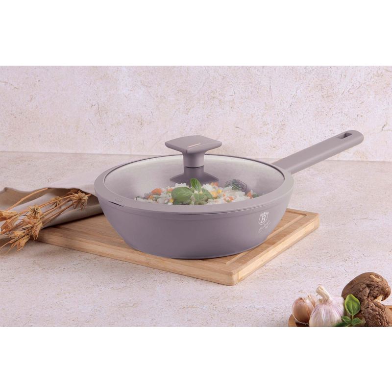 GŁĘBOKA PATELNIA TYTANOWA 24cm BERLINGER HAUS BH-8092 TAUPE - obrazek 2