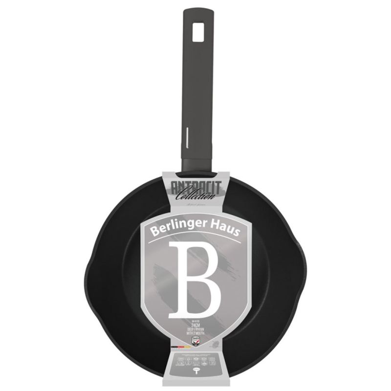 GŁĘBOKA PATELNIA TYTANOWA 24cm BERLINGER HAUS BH-8120 ANTRACIT - obrazek 6