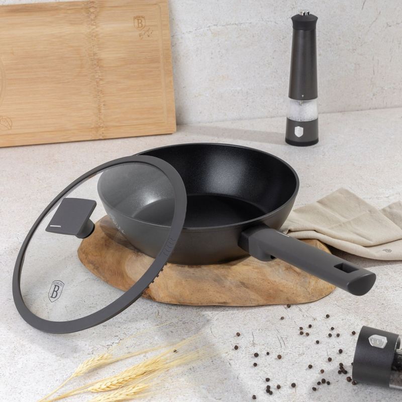 GŁĘBOKA PATELNIA TYTANOWA 24cm BERLINGER HAUS BH-8122 ANTRACIT - obrazek 2
