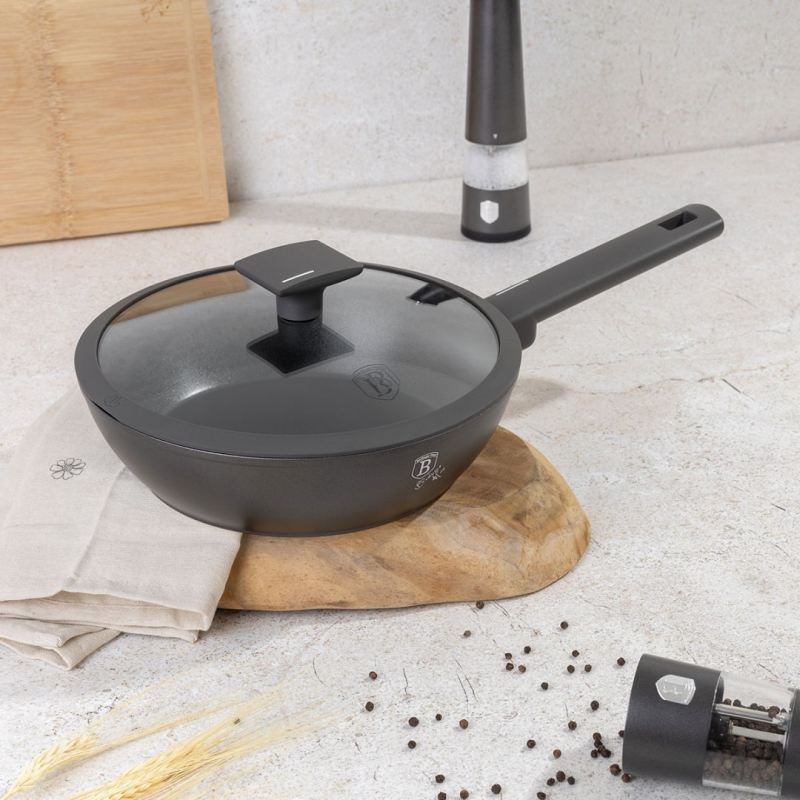 GŁĘBOKA PATELNIA TYTANOWA 24cm BERLINGER HAUS BH-8122 ANTRACIT - obrazek 3