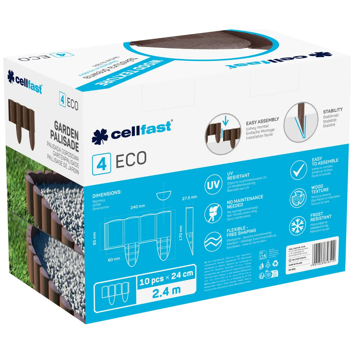 Palisada ogrodowa Cellfast Eco brązowa - obrazek 6