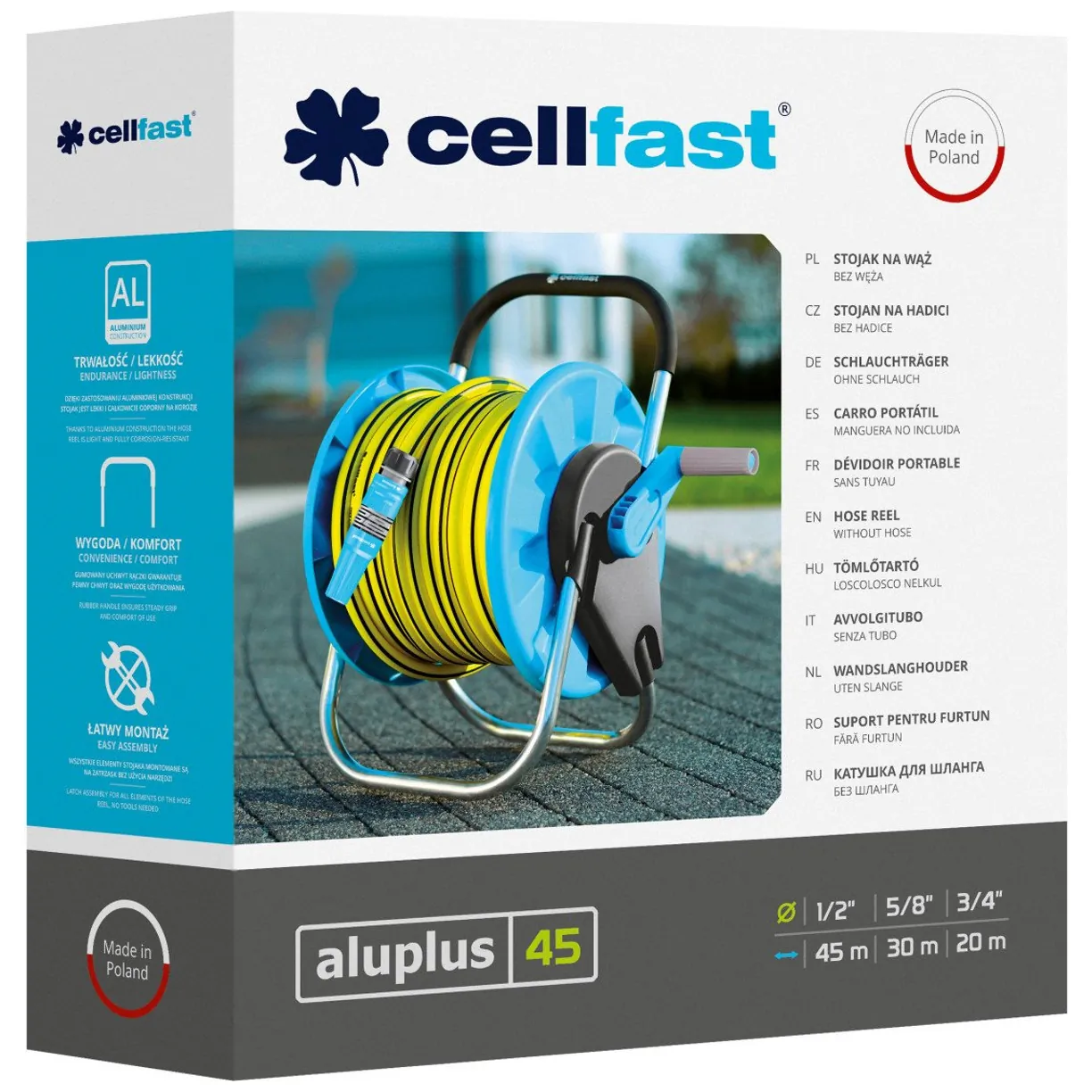 Stojak na wąż Cellfast Aluplus 1/2" 45m - obrazek 4