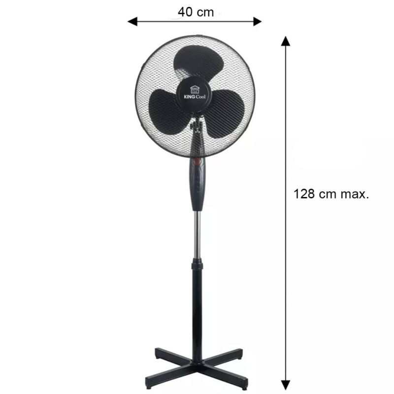 WENTYLATOR WIATRAK STOJĄCY PODŁOGOWY KINGCOOL KC-2125 czarny - obrazek 3