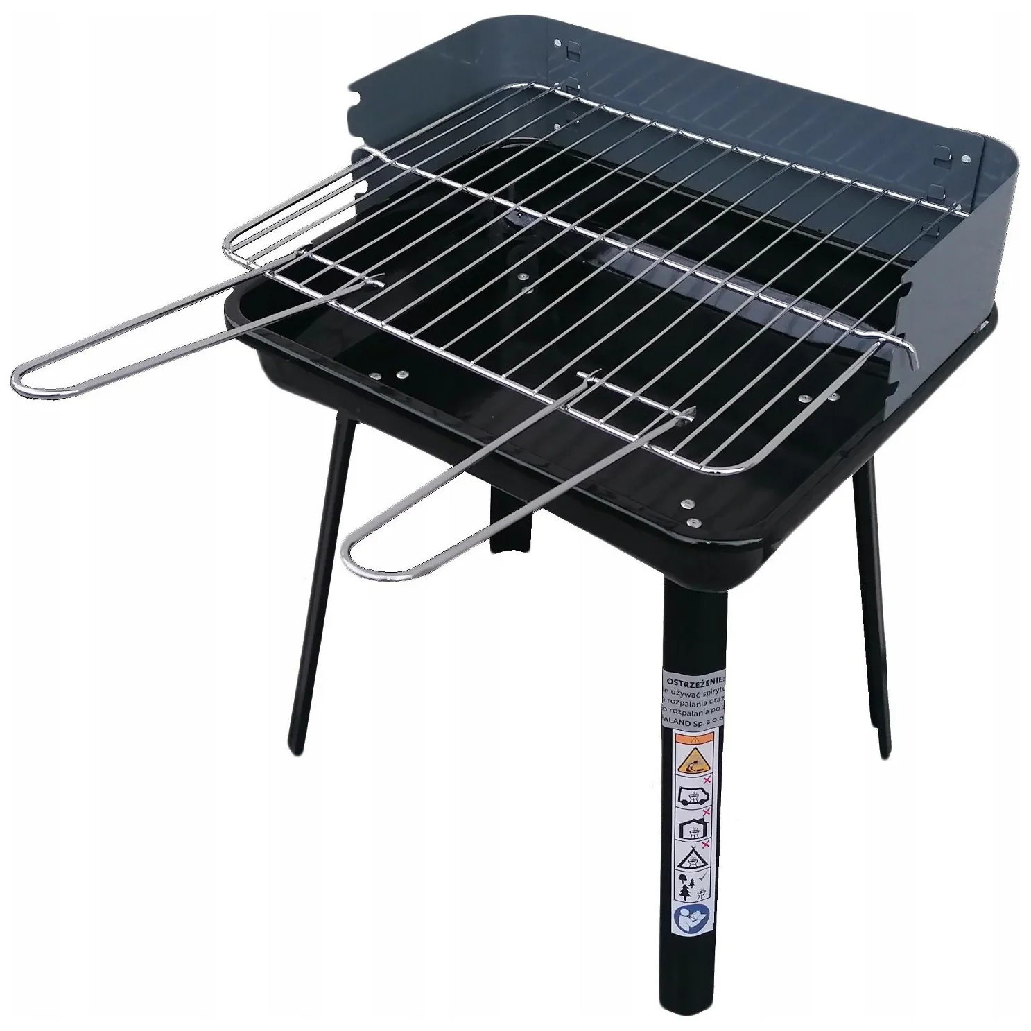 Grill prostokątny, składany, wymiary: 36 x 31 cm, wys. 45 cm