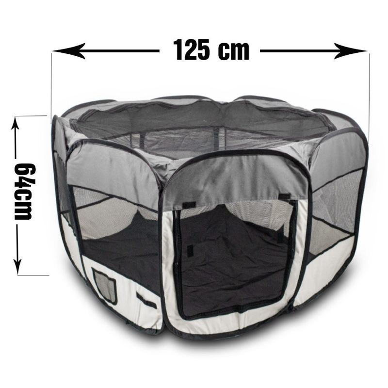Duży Kojec dla Psów i Zwierząt 125cm Zielony Pop-Up z Torbą Przenośny - obrazek 7