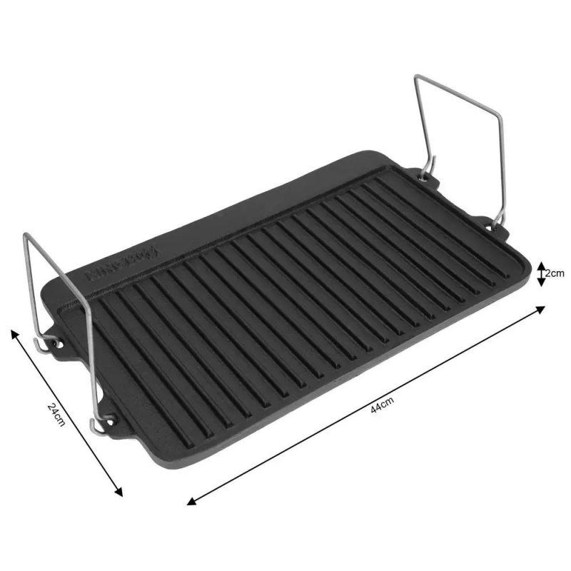 DWUSTRONNA ŻELIWNA PŁYTA GRILLOWA KINGHOFF KH-1262 - obrazek 3