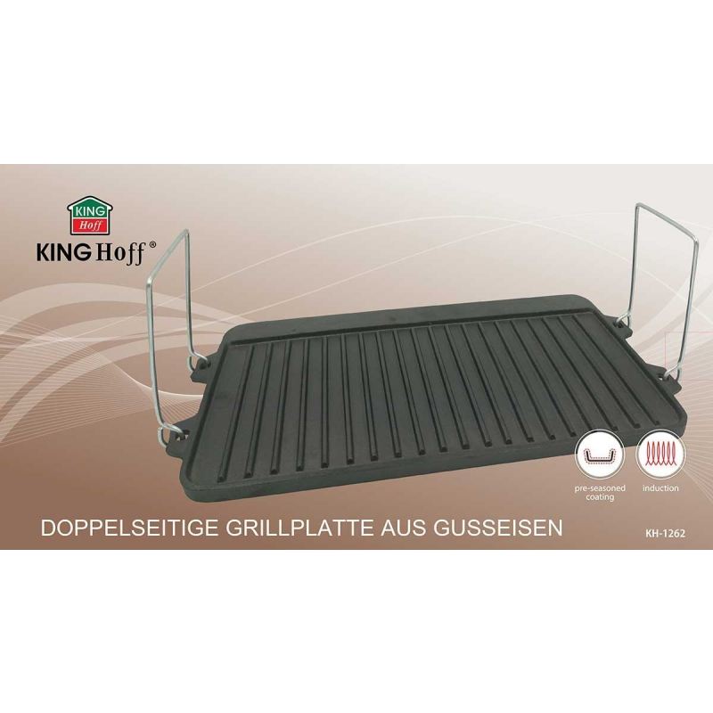 DWUSTRONNA ŻELIWNA PŁYTA GRILLOWA KINGHOFF KH-1262 - obrazek 6
