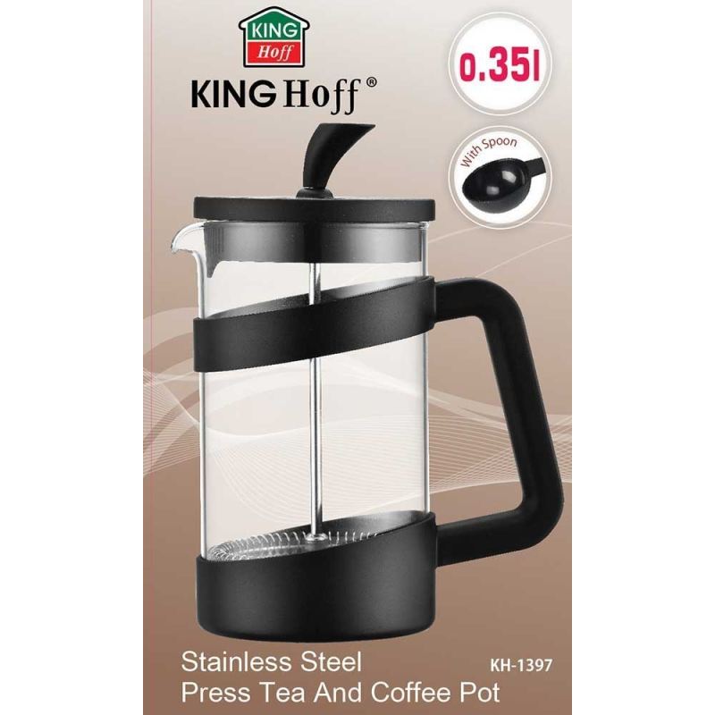 KINGHOFF ZAPARZACZ DO KAWY/HERBATY Z DOCISKIEM 350m KH-1397 - obrazek 2