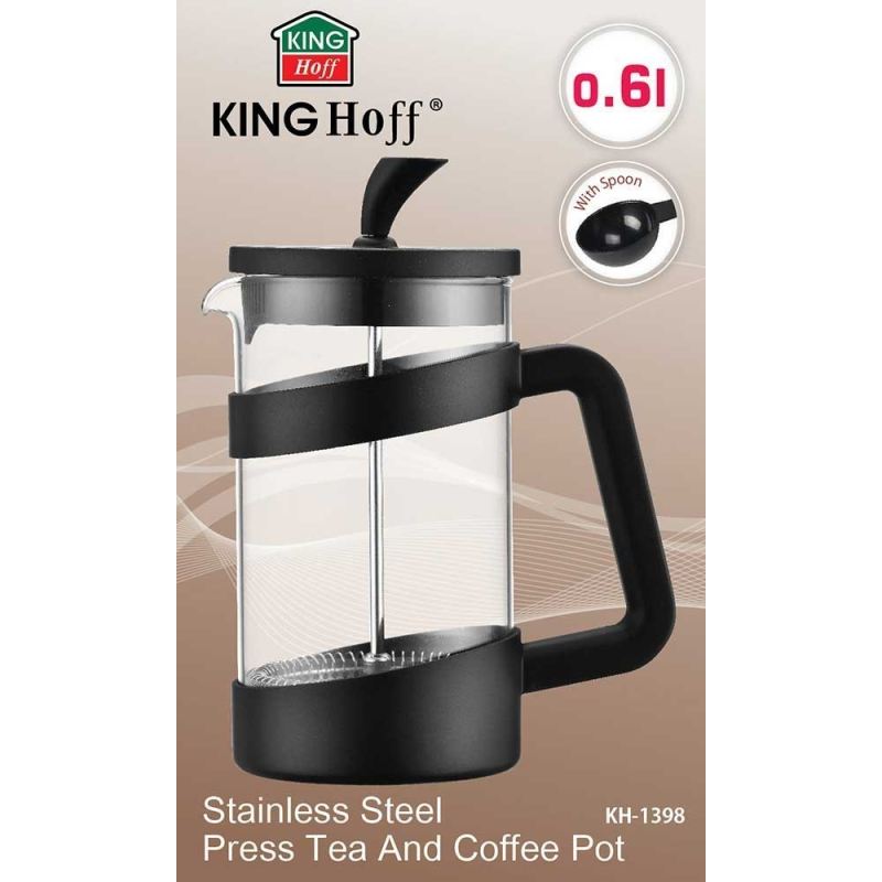 KINGHOFF ZAPARZACZ DO KAWY/HERBATY Z DOCISKIEM 600m KH-1398 - obrazek 3