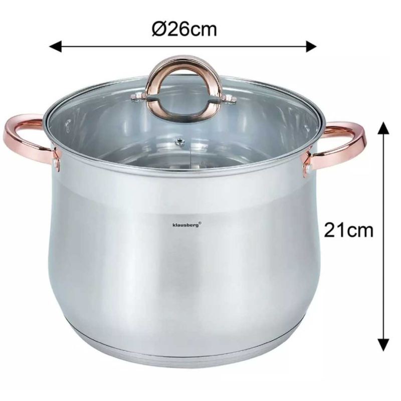 KLAUSBERG GARNEK GASTRO Z POKRYWĄ 26cm 10,7L KB-7794 - obrazek 3