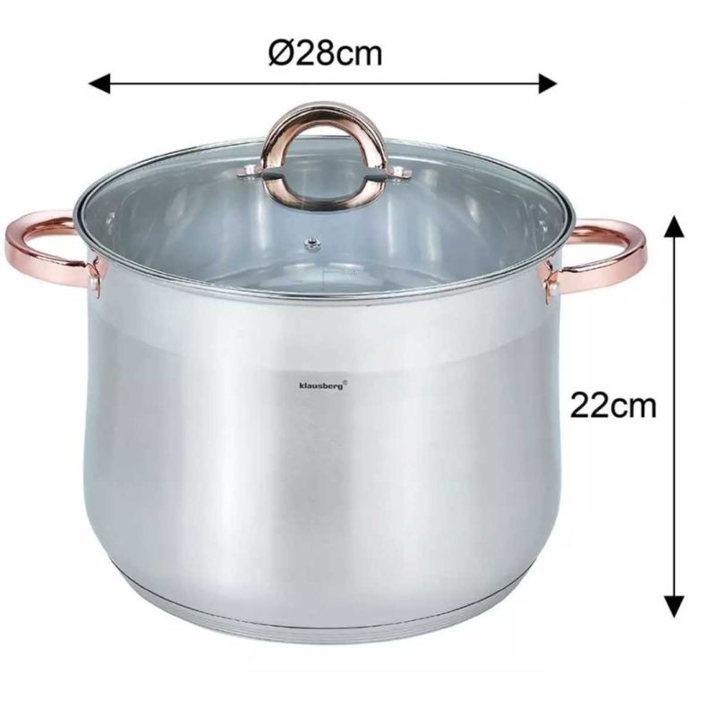 KLAUSBERG GARNEK GASTRO Z POKRYWĄ 28cm 13L KB-7795 - obrazek 3