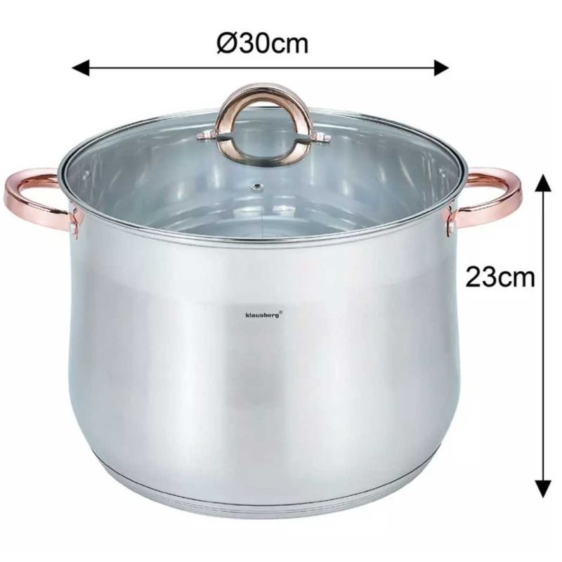 KLAUSBERG GARNEK GASTRO Z POKRYWĄ 30cm 16L KB-7796 - obrazek 3