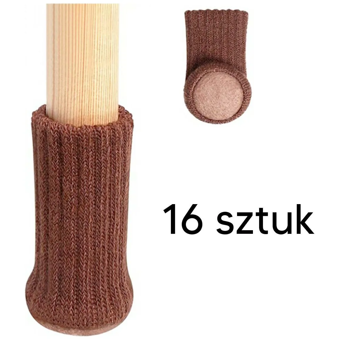 DA336 Nakładki nogi meble 16szt brązowe - obrazek 4