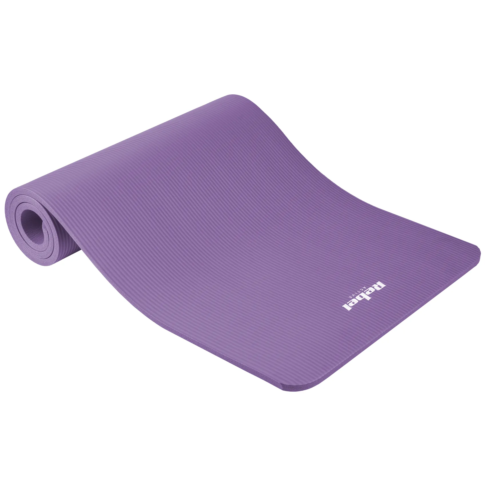Mata gimnastyczna do ćwiczeń joga, pilates, fitness, 183x61cm, grubość 1.5cm, materiał NBR, fioletowa, REBEL ACTIVE - obrazek 2