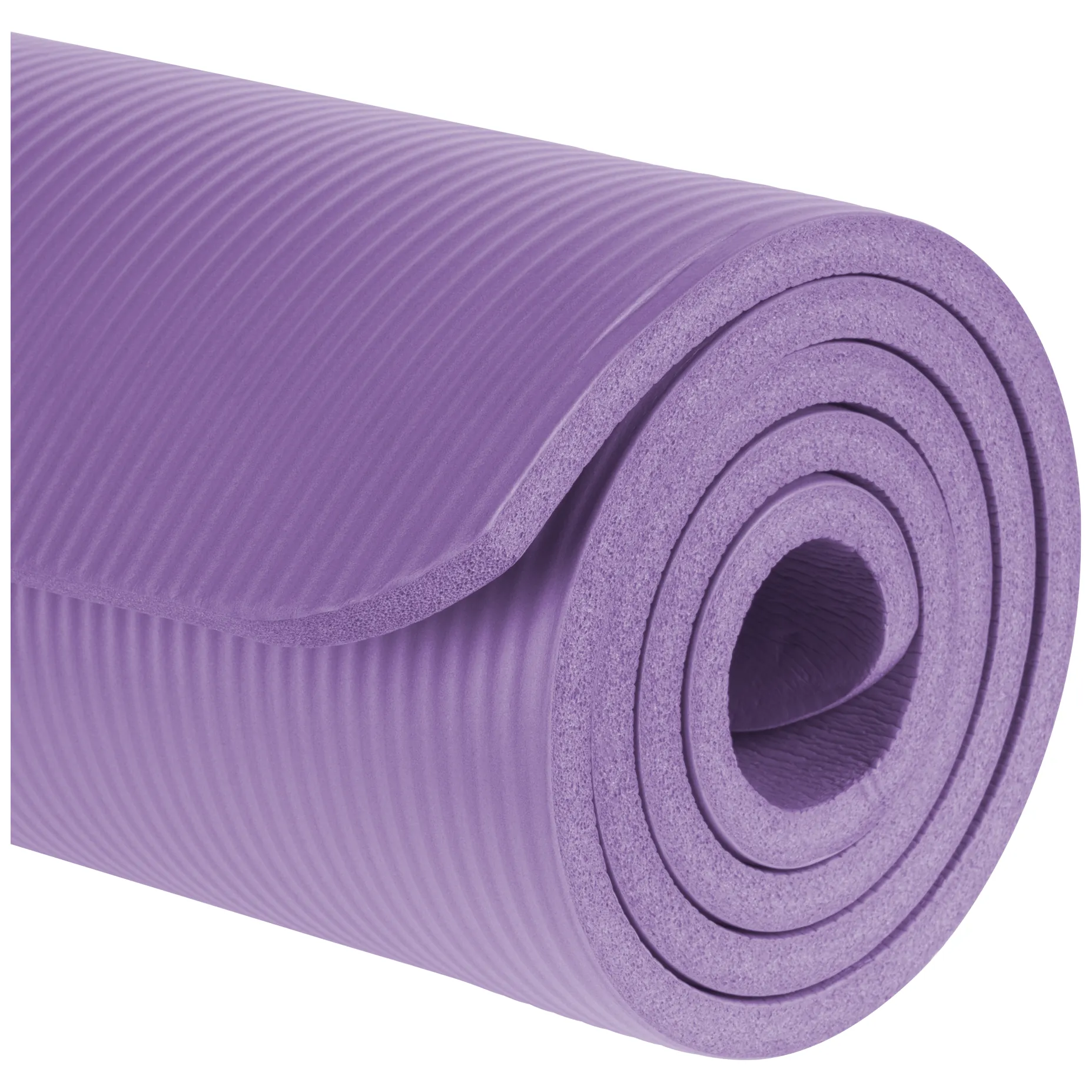 Mata gimnastyczna do ćwiczeń joga, pilates, fitness, 183x61cm, grubość 1.5cm, materiał NBR, fioletowa, REBEL ACTIVE - obrazek 5