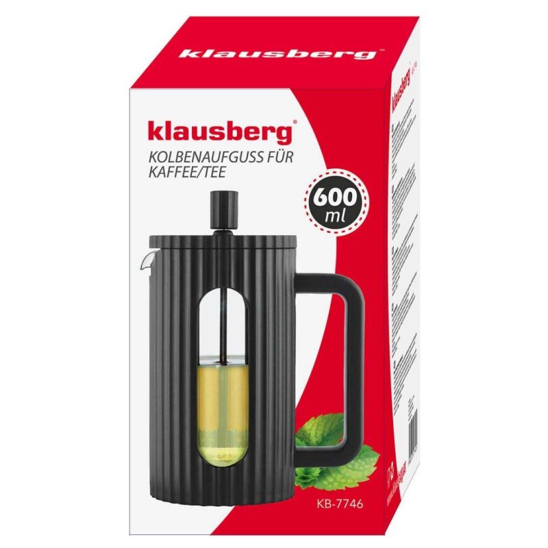 ZAPARZACZ TŁOKOWY DO KAWY/HERBATY 600ml KLAUSBERG KB-7746 CZARNY - obrazek 13