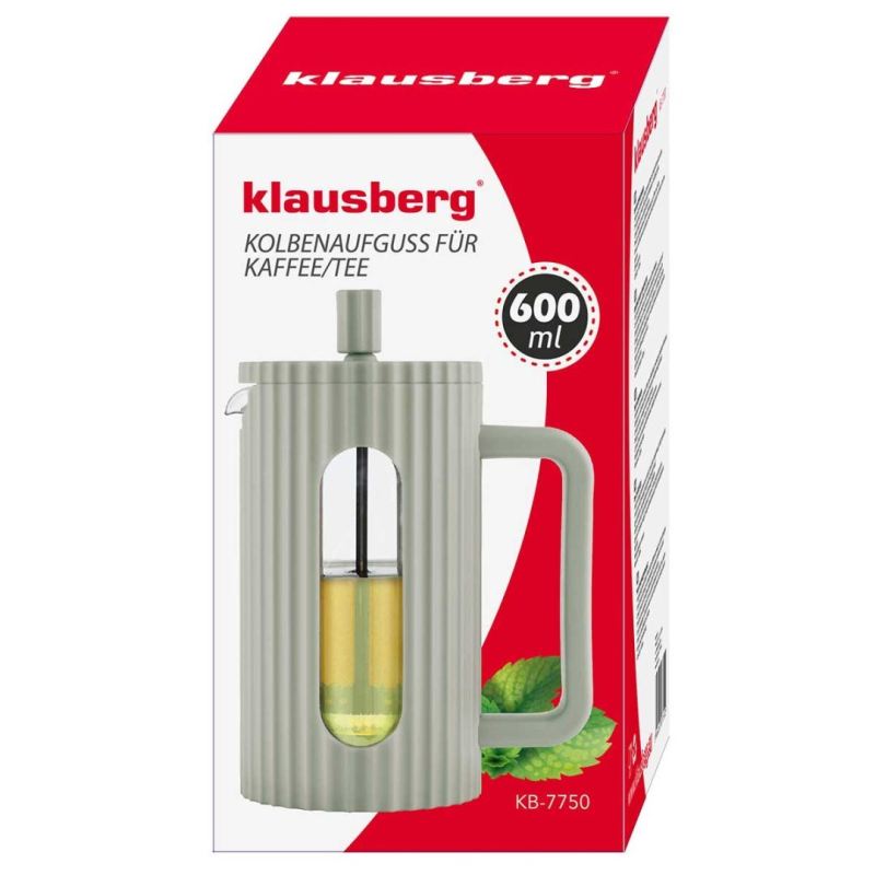 ZAPARZACZ TŁOKOWY DO KAWY/HERBATY 600ml KLAUSBERG KB-7750 ZIELONY - obrazek 9