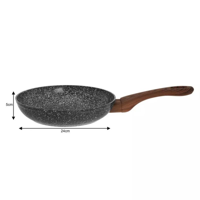 PATELNIA GRANITOWA 24cm GRANIT WOOD KINGHOFF KH-1028 - obrazek 3