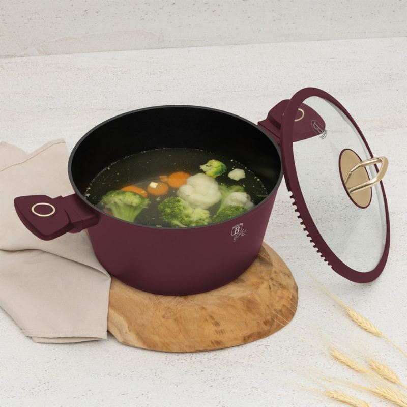 GARNEK TYTANOWY Z POKRYWĄ 24cm BERLINGER HAUS BH-8041 LEONARDO - obrazek 2