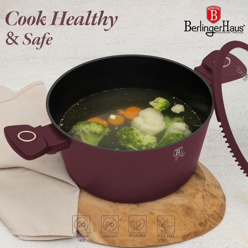 GARNEK TYTANOWY Z POKRYWĄ 24cm BERLINGER HAUS BH-8041 LEONARDO - obrazek 6