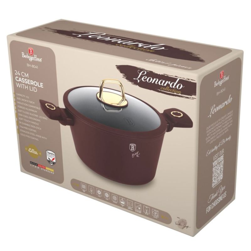 GARNEK TYTANOWY Z POKRYWĄ 24cm BERLINGER HAUS BH-8041 LEONARDO - obrazek 10