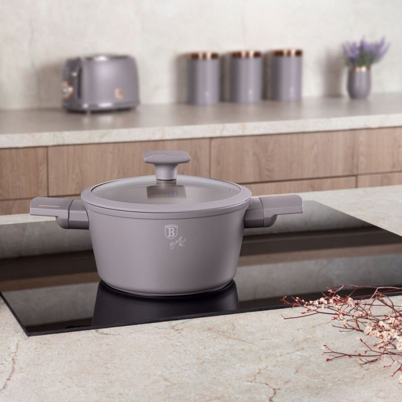 GARNEK TYTANOWY Z POKRYWĄ 20cm BERLINGER HAUS BH-8100 TAUPE - obrazek 3