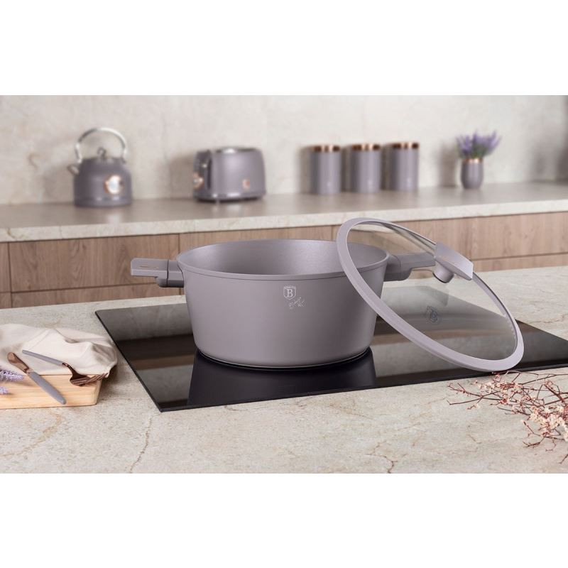 GARNEK TYTANOWY Z POKRYWĄ 28cm BERLINGER HAUS BH-8102 TAUPE - obrazek 3
