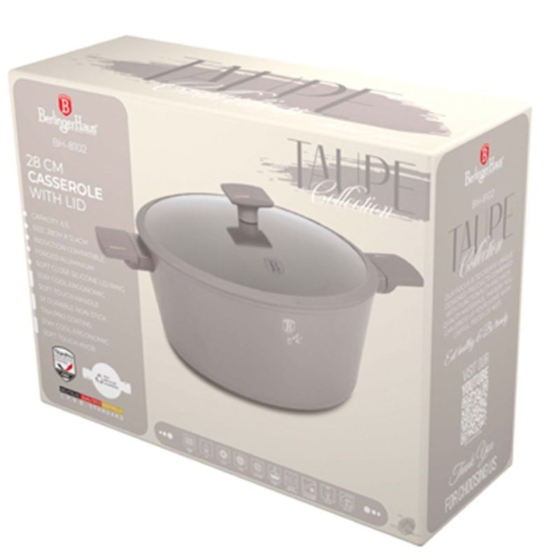 GARNEK TYTANOWY Z POKRYWĄ 28cm BERLINGER HAUS BH-8102 TAUPE - obrazek 8