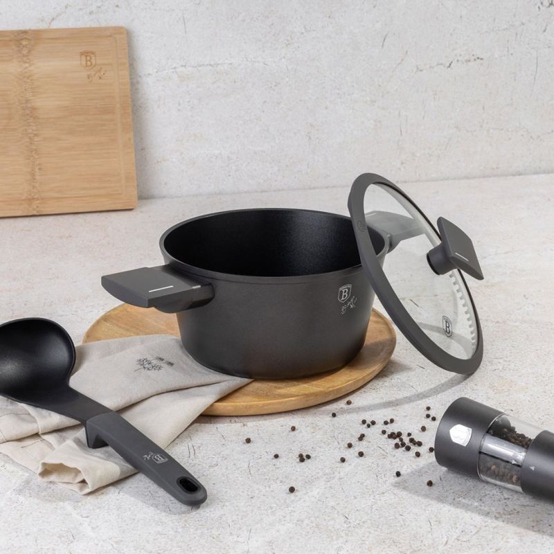 GARNEK TYTANOWY Z POKRYWĄ 20cm BERLINGER HAUS BH-8130 ANTRACIT - obrazek 2
