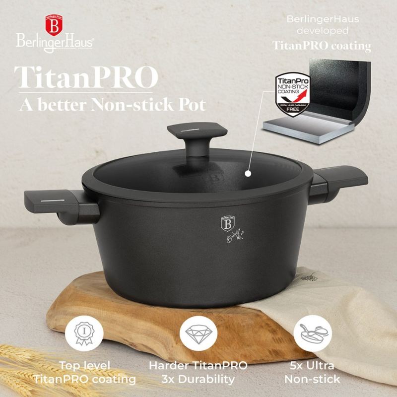 GARNEK TYTANOWY Z POKRYWĄ 24cm BERLINGER HAUS BH-8131 ANTRACIT - obrazek 11