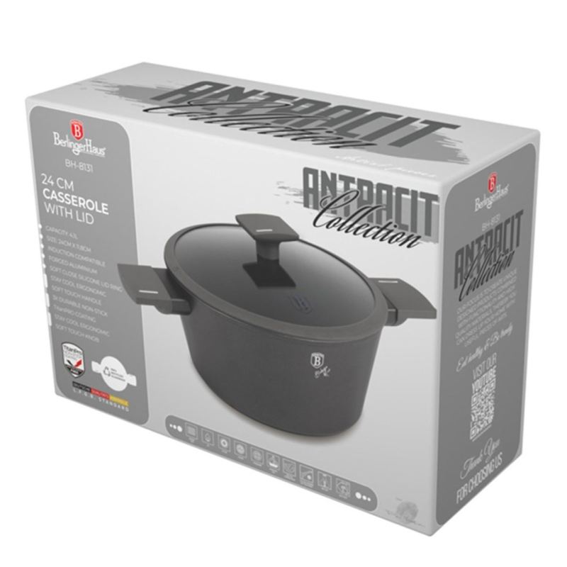 GARNEK TYTANOWY Z POKRYWĄ 24cm BERLINGER HAUS BH-8131 ANTRACIT - obrazek 13