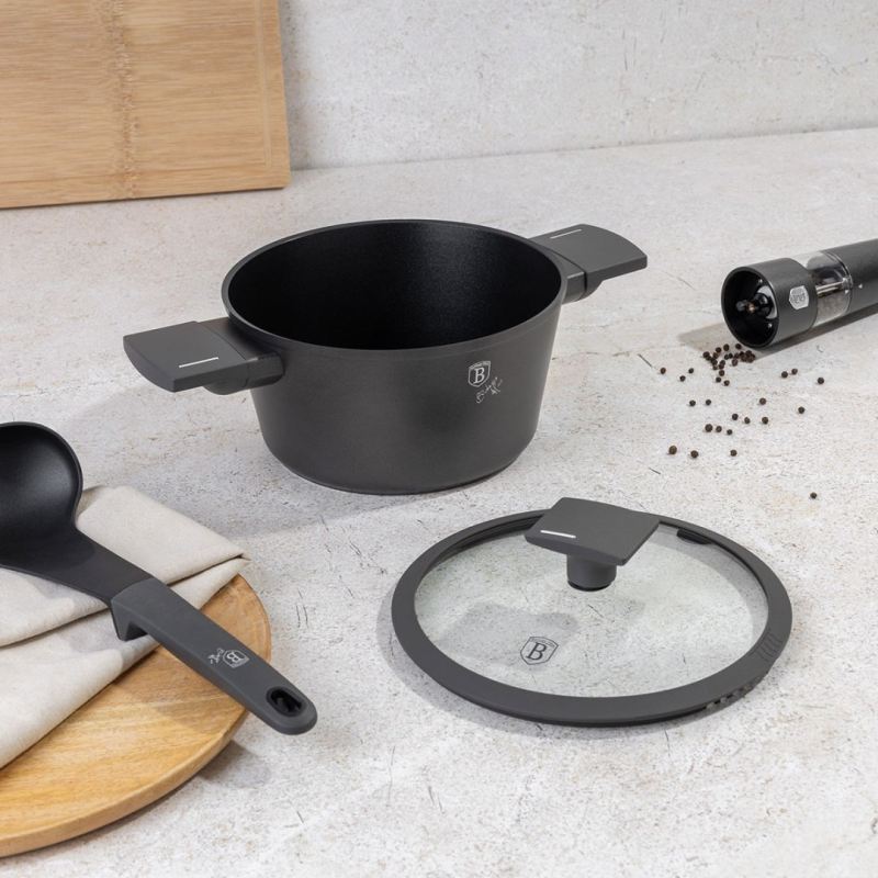 GARNEK TYTANOWY Z POKRYWĄ 24cm BERLINGER HAUS BH-8131 ANTRACIT - obrazek 5