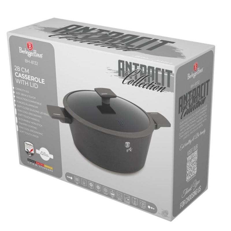 GARNEK TYTANOWY Z POKRYWĄ 28cm BERLINGER HAUS BH-8132 ANTRACIT - obrazek 12