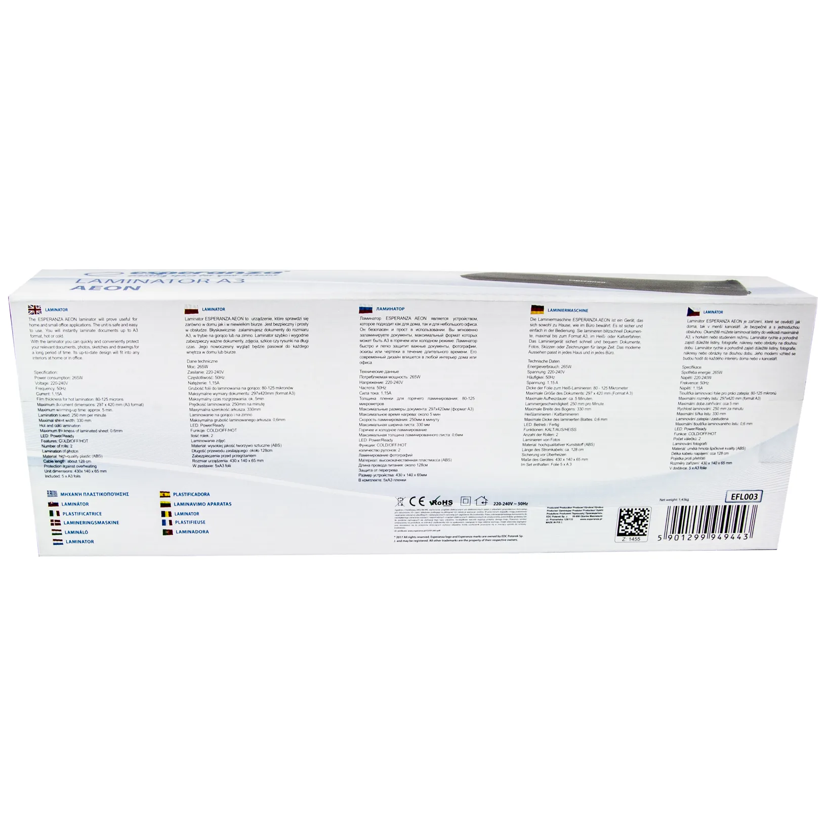 EFL003 Laminator A3 Aeon Esperanza - obrazek 4