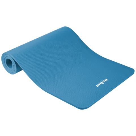 Mata gimnastyczna do ćwiczeń joga, pilates, fitness, 183x61cm, grubość 1.5cm, materiał NBR, niebieska, REBEL ACTIVE