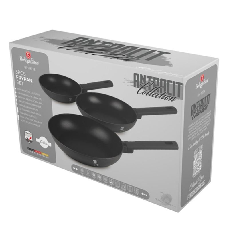 ZESTAW 3 PATELNI TYTANOWYCH BERLINGER HAUS BH-8138 ANTRACIT - obrazek 6